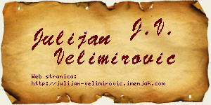 Julijan Velimirović vizit kartica